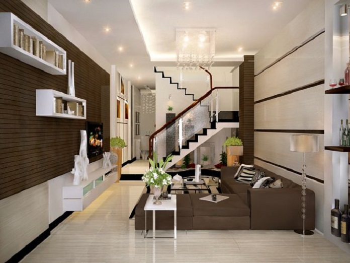  Ảnh 7: Thiết kế nội thất phòng khách nhà ống 4m cần sắp xếp với bố cục hợp lý, tiết kiệm không gian