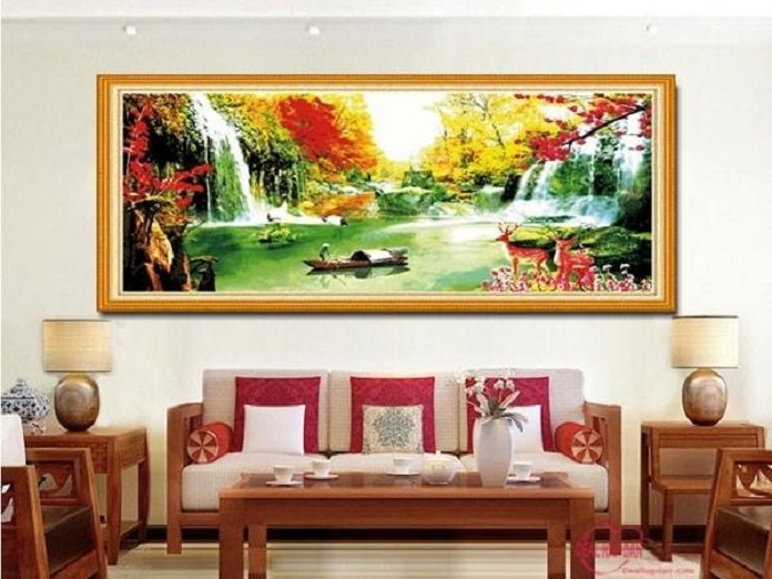 
Ảnh 2: Bức tranh non nước sơn thủy tuyệt đẹp cho phòng khách
