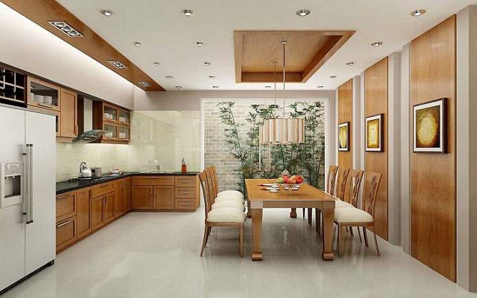 
Ảnh 12: Thiết kế nội thất khu vực bếp và phòng ăn cho nhà 1 trệt 1 lầu và 1 sân thượng
