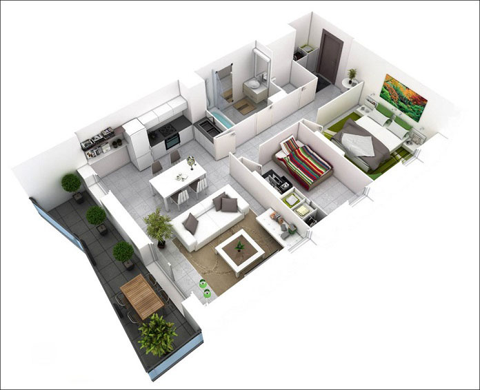 
Ảnh 17: Mặt bằng thiết kế nội thất chung cư tối ưu hóa diện tích
