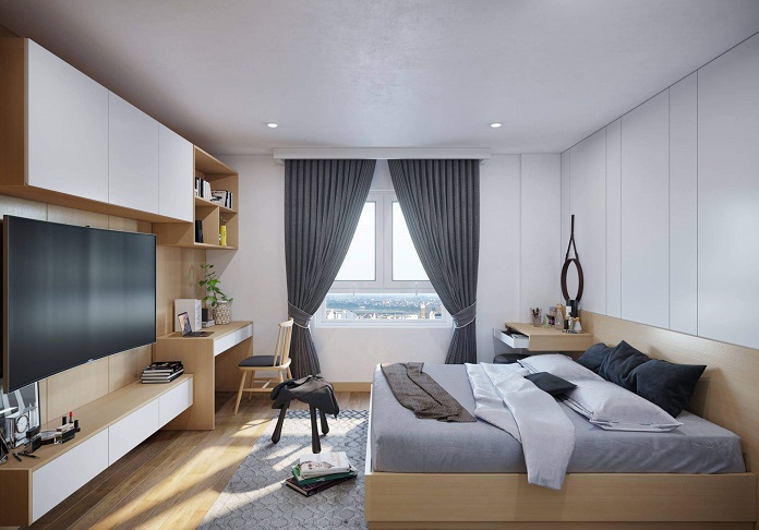 
Ảnh 2: Thiết kế chung cư nhỏ phòng ngủ đều hướng đến sự tối giản nhưng vẫn sang trọng
