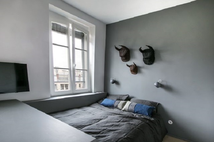 
Ảnh 22: Một phòng ngủ nhỏ với nội thất đơn giản để không gian không bị bí bách
