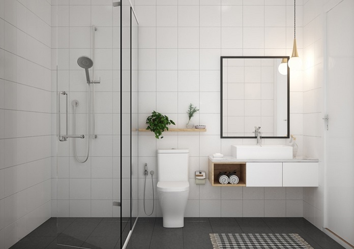 
Ảnh 4: Phòng tắm và nhà vệ sinh thiết kế đơn giản nhưng đầy đủ tiện nghi
