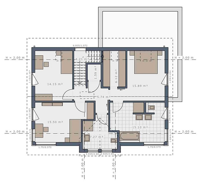 
Ảnh 9: Thiết kế mặt bằng lầu 1 biệt thự 2 tầng tân cổ điển

