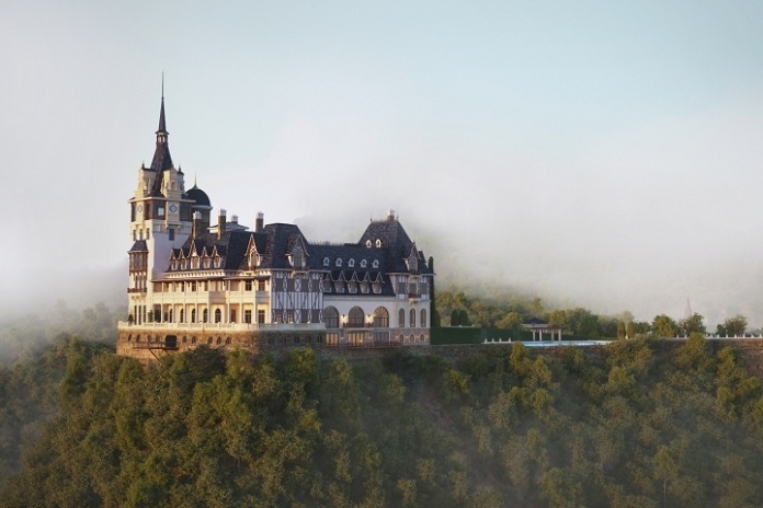 
Ảnh 30: Toàn cảnh tòa lâu đài được bao phủ bởi sương sớm đầy thơ mộng
