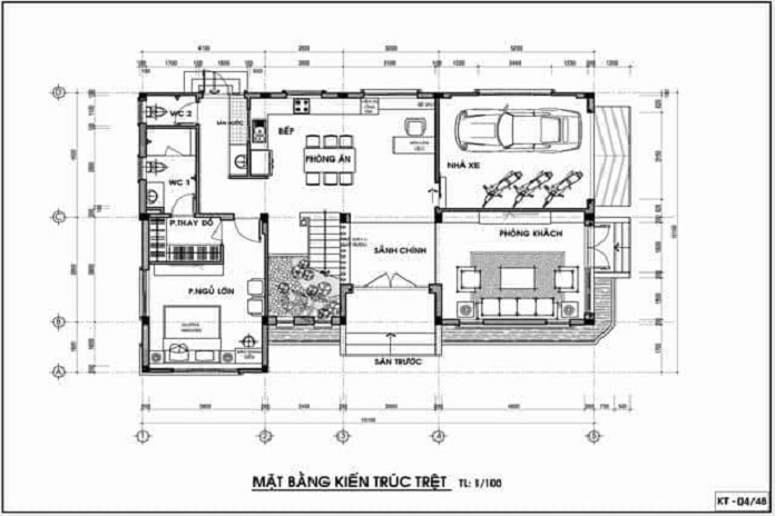 
Hình 8: Bản vẽ thiết kế biệt thự mini 2 tầng

