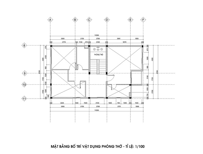
Hình 3: Bản vẽ thiết kế biệt thự mini 2 tầng 1 tum
