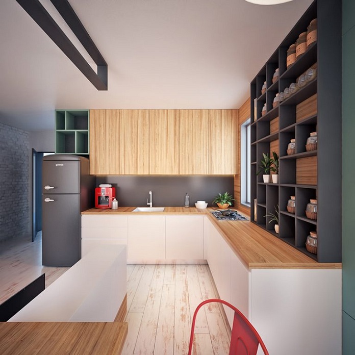 
Không gian bếp được bài trí vô cùng đơn giản và tiện nghi
