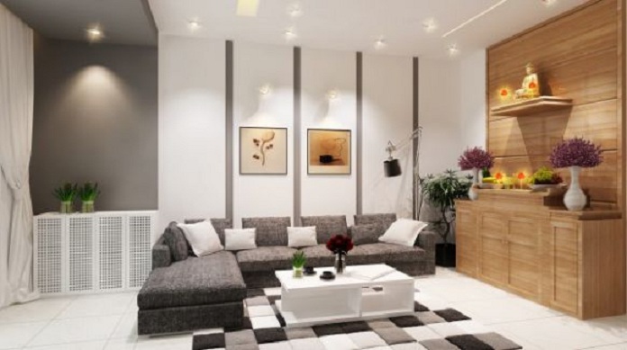 Ảnh 16: Mẫu bàn thờ treo tường thiết kế nhỏ gọn, tối ưu diện tích