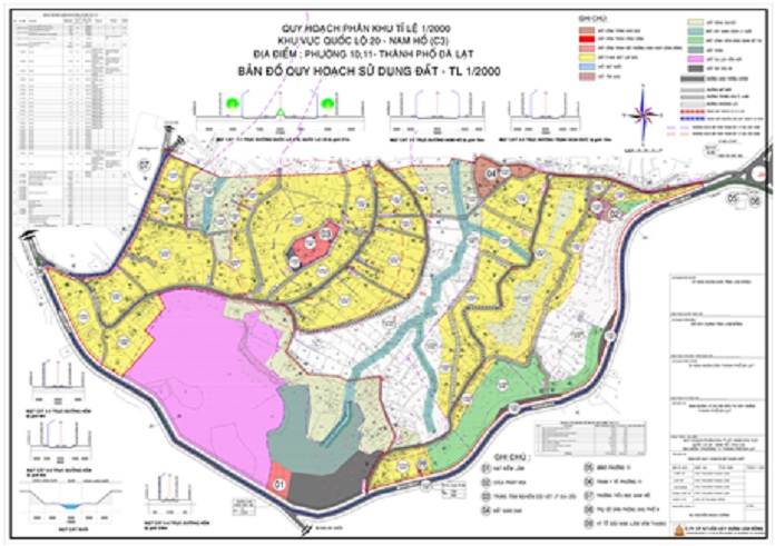 
Ảnh 2: Ví dụ về bản đồ quy hoạch 1/2000 sử dụng đất phường 11 tại TP. Đà Lạt
