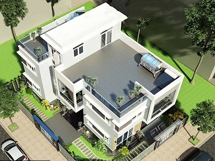 Ảnh 1: Tận dụng tầng tum để làm khu vực để đồ hoặc phòng ngủ nhỏ