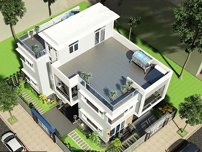 Ảnh 2: Tận dụng tầng tum làm nhà kho, phòng thờ,...
