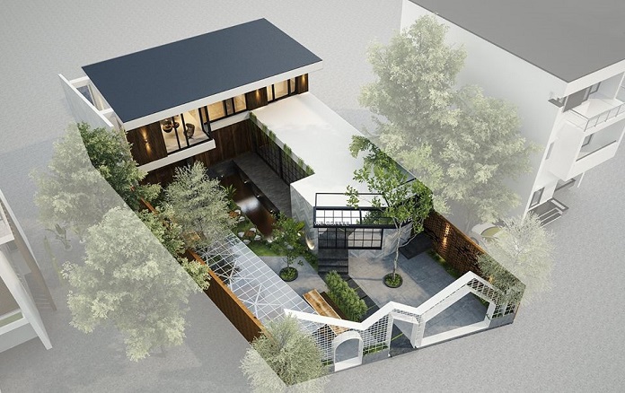 
Thiết kế nhà ở kết hợp kinh doanh cà phê sân vườn

