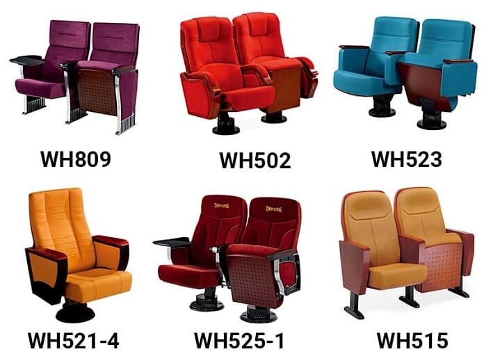 
3.Các loại ghế thường được sử dụng khi thiết kế phòng khán giả
