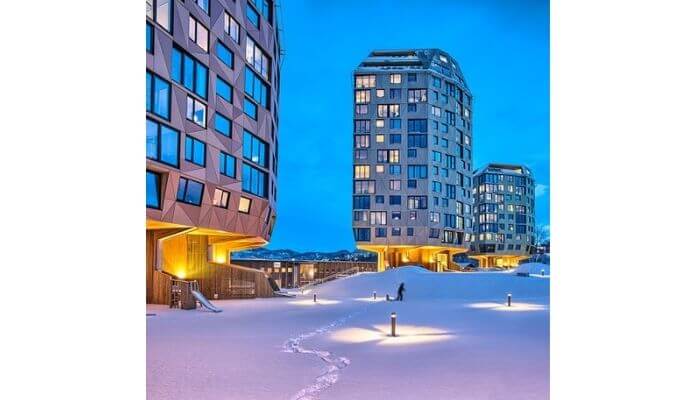 
1. Chung cư đẹp nhất thế giới Rundeskogen bao gồm 114 căn hộ lớn nhỏ khác nhau
