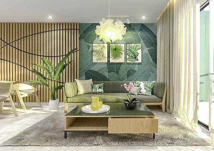 Ảnh 5: Đèn trùm sẽ là điểm nhấn nổi bật trong không gian xanh tươi của bạn