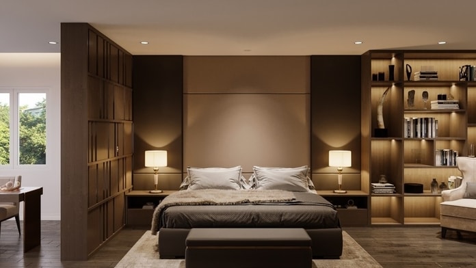 
Ảnh 15: Đường nét thiết kế trong phòng ngủ chủ yếu là khối vuông

