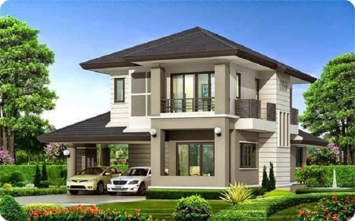 
Ảnh 16: Mẫu nhà 2 tầng chữ L 100m2 có sân vườn
