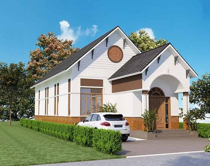 
Phối cảnh nhà cấp 4 mái thái gác lửng 5x20m
