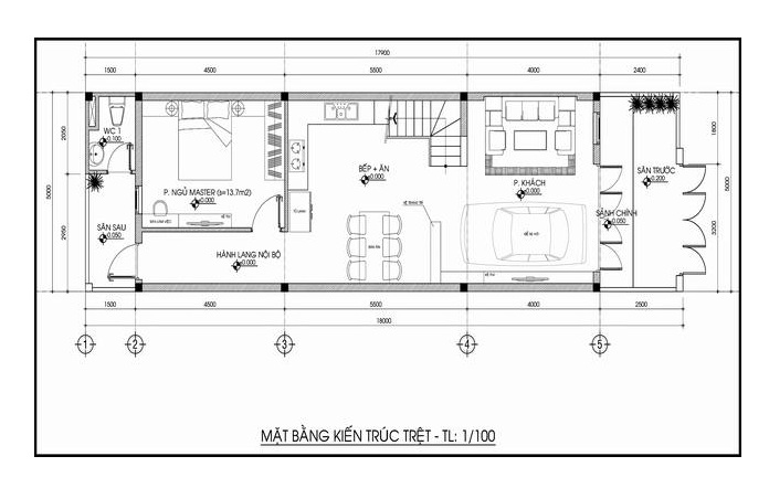 
Mặt bằng tầng trệt
