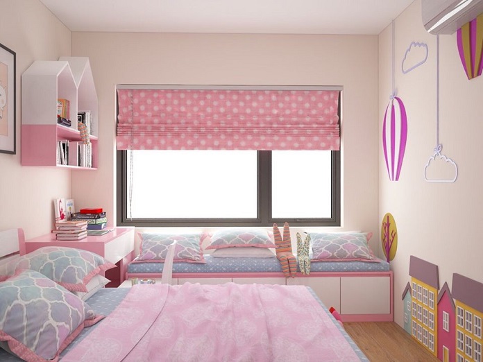 Màu kem hồng tạo cảm giác nhẹ nhàng và xen lẫn ngọt ngào cho không gian phòng ngủ của bạn