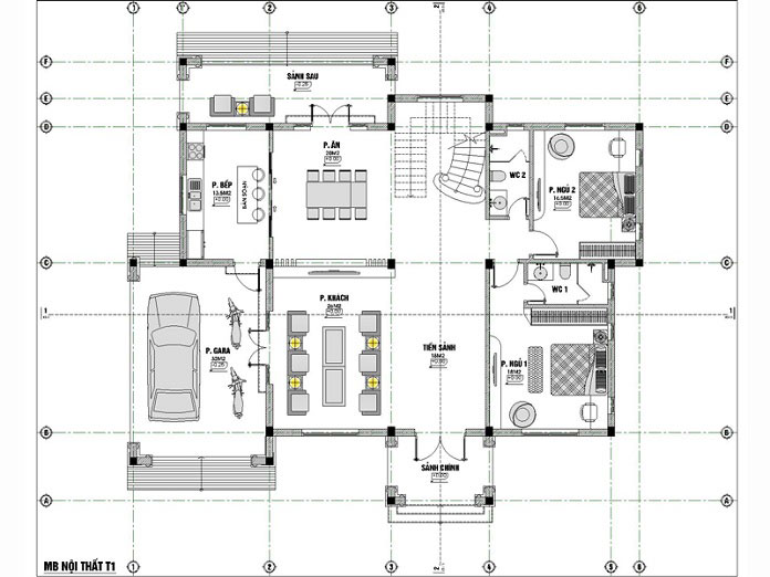 
Ảnh 11: Bản vẽ công năng các mặt bằng của biệt thự kiểu Pháp 3 tầng
