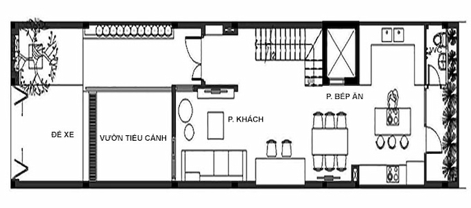 Ảnh 11. Bản vẽ autocad nhà phố 4x21m
