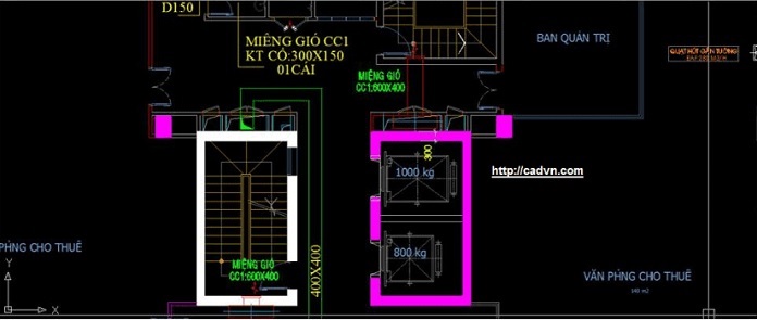 
Ảnh 6: Hệ thống thông gió trong bản vẽ chung cư 15 tầng
