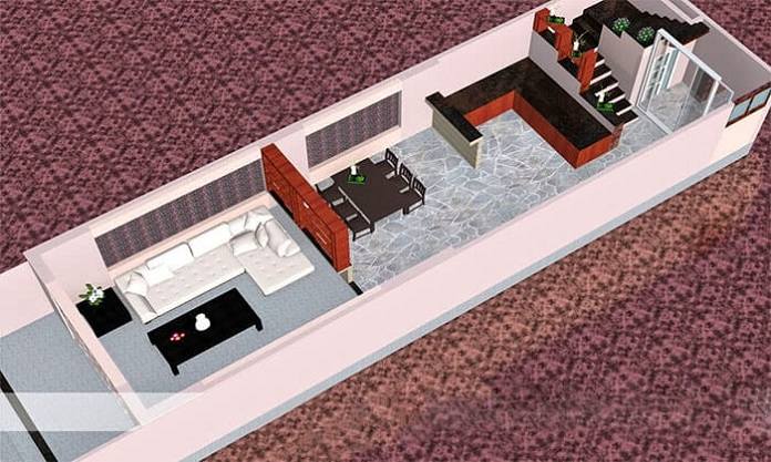 
Ảnh 11: Bản vẽ thiết kế nhà cấp 4 4x12m cửa sập tầng 1 ( Nguồn: Internet)
