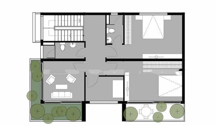 
Ảnh 24. Mẫu nhà 2 tầng mái thái 3 phòng ngủ
