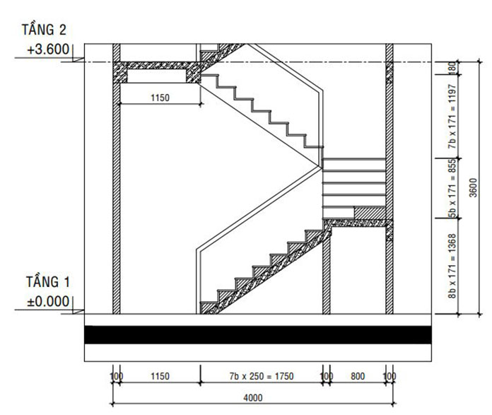 
Ảnh 7: Bản vẽ nhà phố 3 tầng cầu thang ngoài
