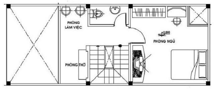 
Ảnh 3: Bản vẽ xây nhà cấp 4 có gác lừng 4x12 hiện đại tầng 2 ( Nguồn: Internet)
