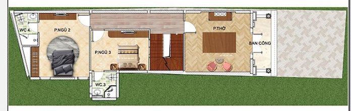 
Ảnh 29: Bản vẽ công năng tầng 2 của mẫu thiết kế nhà ngang 6m
