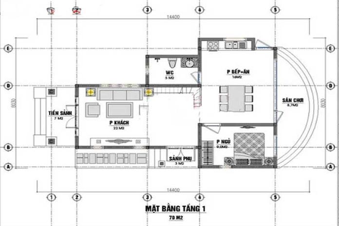 
Ảnh 6: Bảng thiết kế tầng trệt
