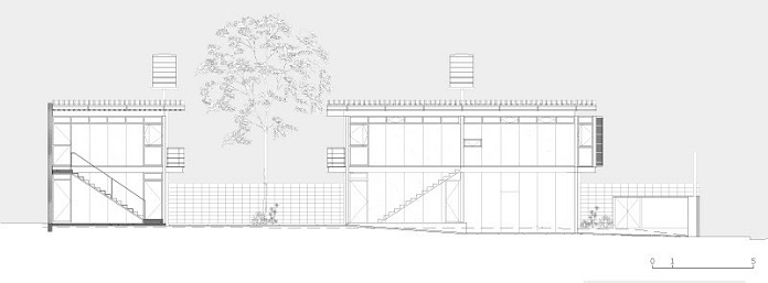 
Ảnh 2: Bản vẽ mặt cắt ngôi nhà khung thép 2 tầng
