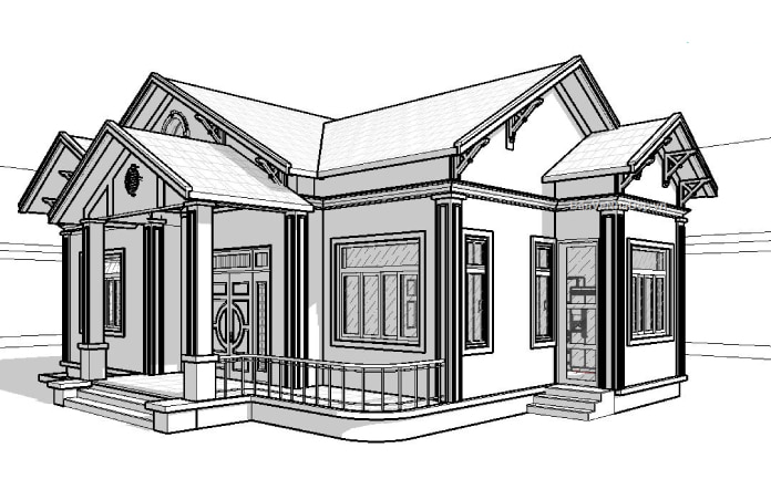 
Ảnh 18: Trong hướng dẫn cách đọc bản vẽ xây dựng, bản vẽ phối cảnh sẽ mô tả hình ảnh ngôi nhà sau khi được hoàn thiện
