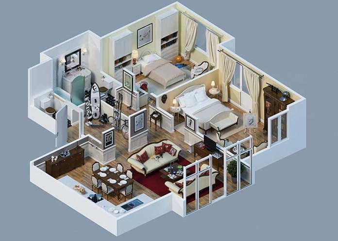 
Ảnh 17: Mẫu thiết kế nhà 3d theo phong cách cổ điển ( nguồn Internet)
