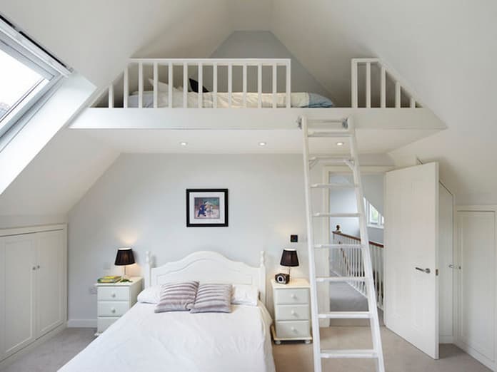  Ảnh 6: Thiết kế gác xếp đúng kiểu đẹp, còn tăng thêm tính thẩm mỹ hài hòa cho căn phòng ngủ nhỏ