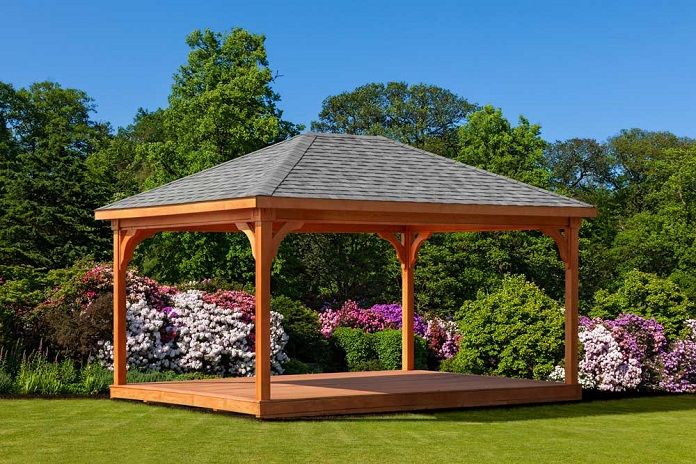 Ảnh 24: Chòi nghỉ sân vườn trang trí bằng hệ thống cây xanh