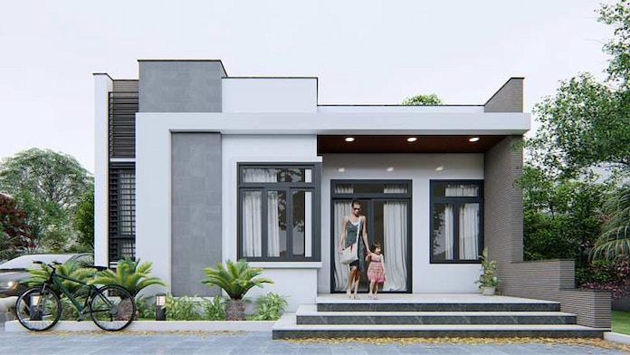 
Ảnh 11: Kết hợp sắc trắng và đen để điểm tô cho vẻ đẹp ngoại thất của căn nhà
