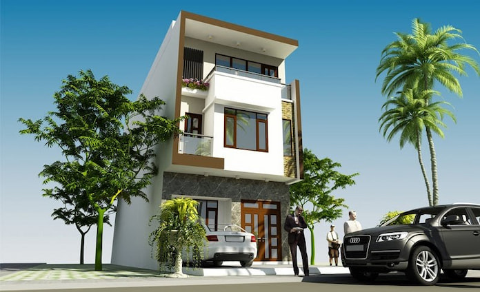 
Ảnh 9: Kiến trúc khối vuông với đường nét sắc cạnh, tạo vẻ đẹp độc đáo, trẻ trung cho căn nhà
