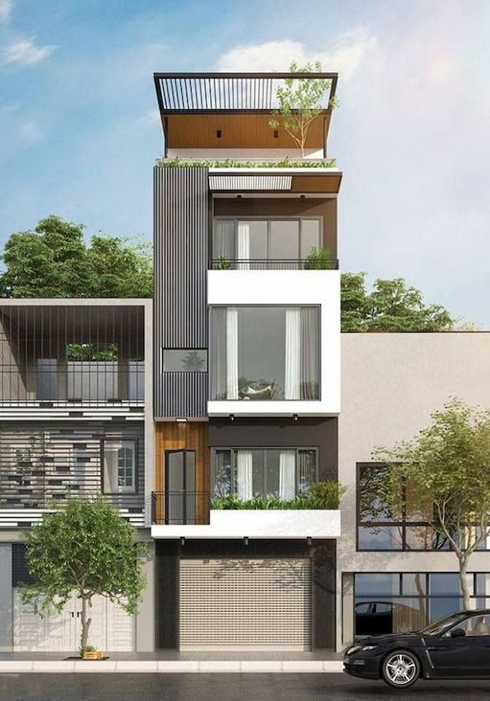 
Ảnh 11: Kiểu thiết kế nhà cao tầng cũng rất thông dụng đối với diện tích mặt tiền 8m sâu 5m
