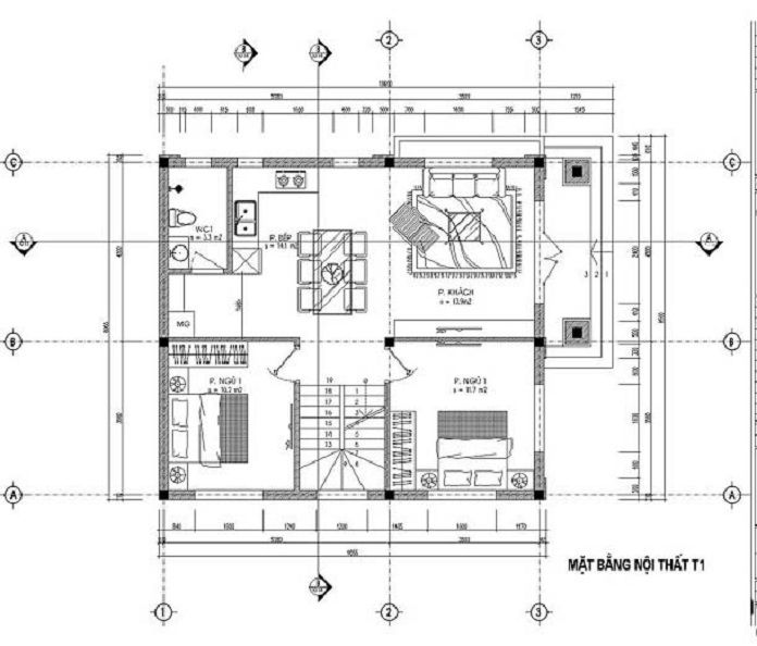 Ảnh 15: Bản vẽ mẫu Mẫu biệt thự 2 tầng 800 triệu 4 phòng ngủ 1 phòng thờ tầng 1 ( Nguồn: Internet)
