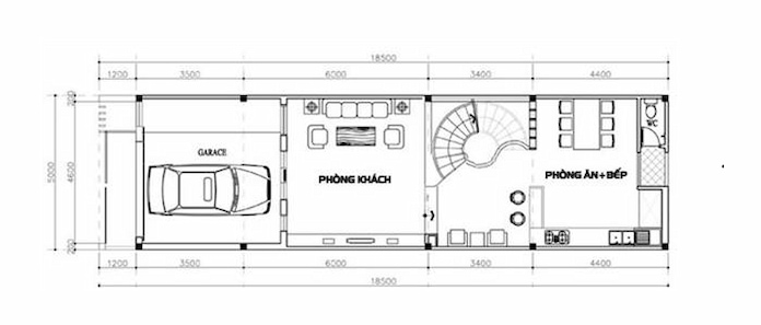 
Ảnh 12: Mặt bằng tầng 1 nhà 3 tầng 1 tum đẹp
