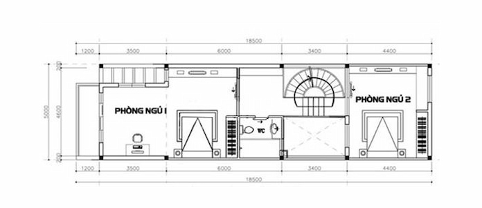 
Ảnh 13: Mặt bằng tầng 2 nhà 3 tầng 1 tum đẹp
