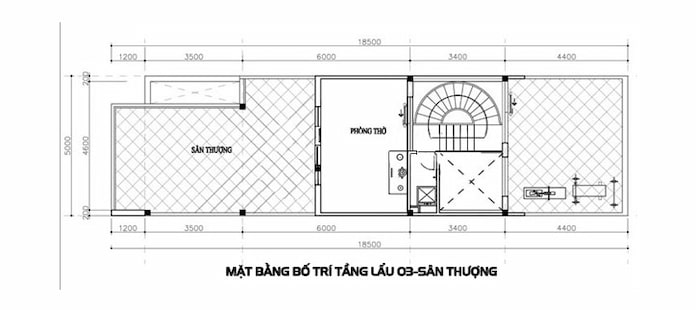 
Ảnh 15: Mặt bằng tầng tum nhà 3 tầng 1 tum đẹp

