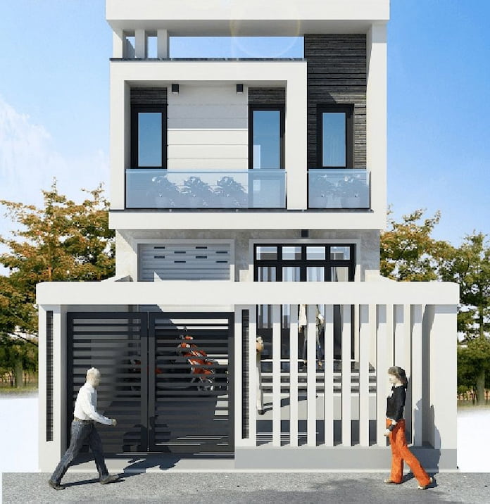 
Ảnh 7. Mẫu nhà 2 tầng 3 phòng ngủ có gara ô tô
