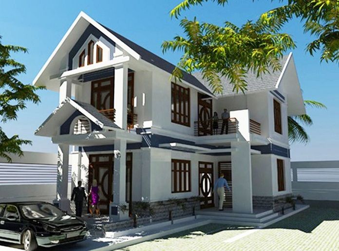 Ảnh 3: Phối cảnh mẫu nhà 2 tầng chữ L ( Nguồn: internet)