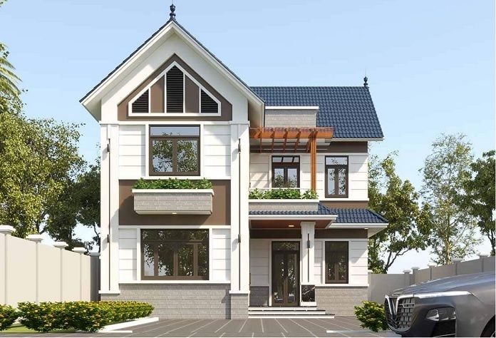 
Ảnh 15: Mẫu nhà chữ L 2 tầng 60m2
