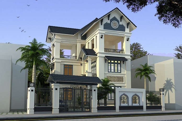 
Ảnh 11: Mẫu nhà 3 tầng chữ L đẹp 80m2 mái thái
